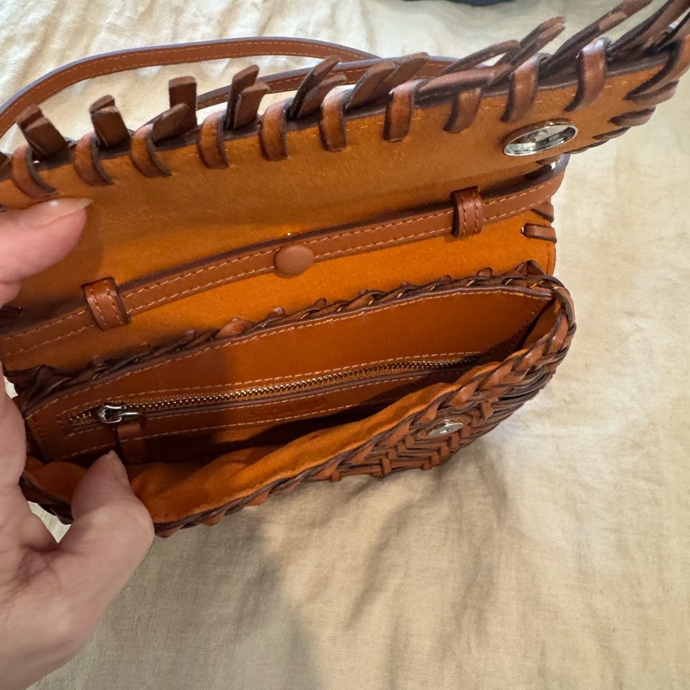 STAUD Tan Woven Leather Crossbody Bag - Picture 5 of 5